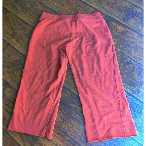 No Boundaries Womens Juniors 7/9 Cropped Capri Sweatpants Apricot Sunset Orange - Picture 2 of 7